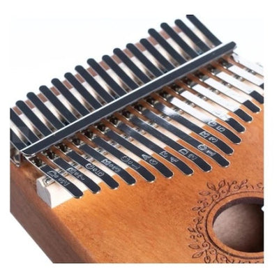 Instrument muzical FOXMAG24 din lemn, Kalimba, 17 note, accesorii, culoare lemn natur