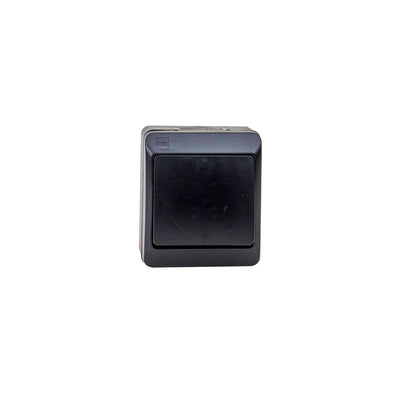 Intrerupator cap scara negru 10A 250V cu protectie IP44, dimensiuni 65x75x50 mm
