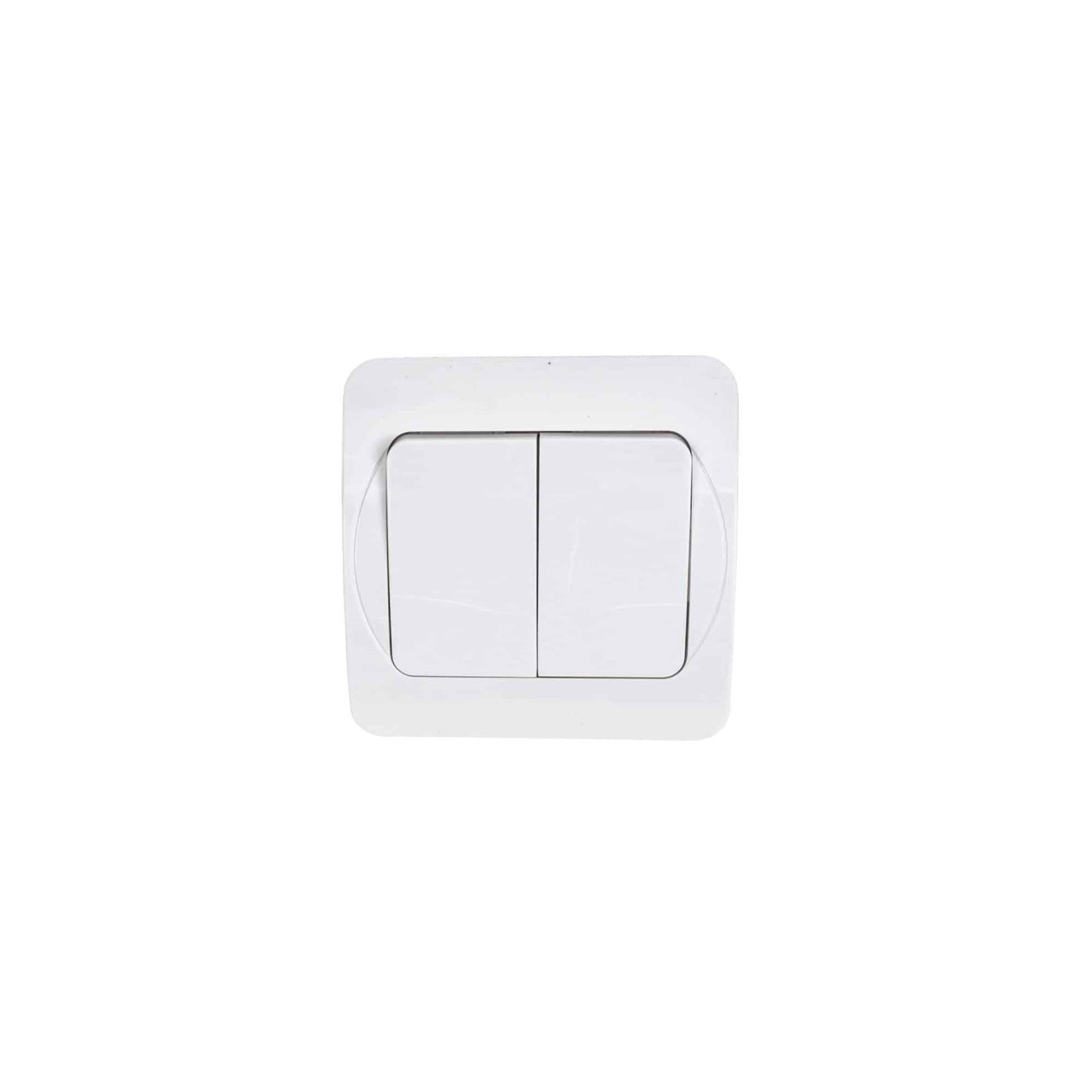 Intrerupator dublu, 10A, 250V, alb, dimensiuni 80x80x35 mm