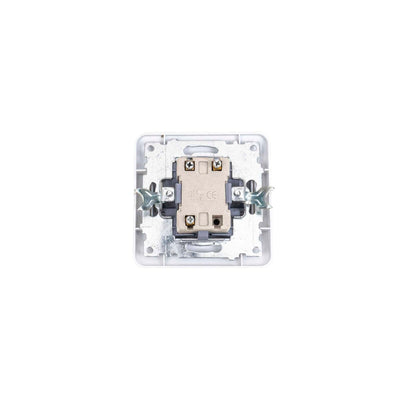 Intrerupator dublu, 10A, 250V, alb, dimensiuni 80x80x35 mm