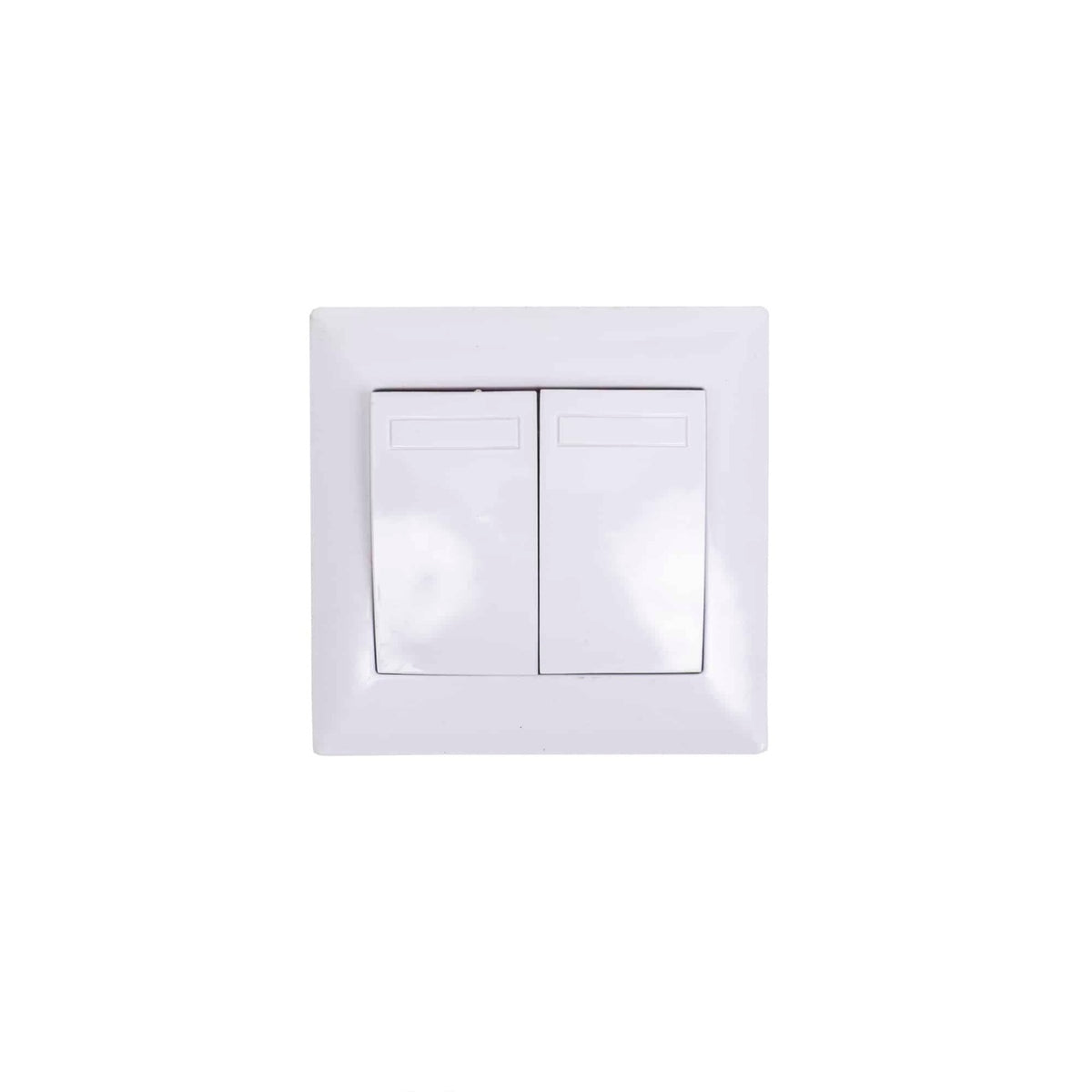 Intrerupator dublu 10A 250V, dimensiuni 80x80x35 mm, culoare alb