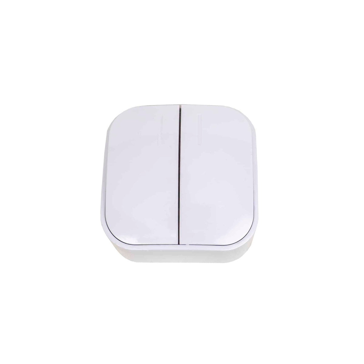 Intrerupator dublu aplicat, 10A, 250V, culoare alb, dimensiuni 65x65x30 mm