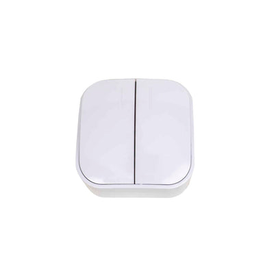 Intrerupator dublu aplicat, 10A, 250V, culoare alb, dimensiuni 65x65x30 mm