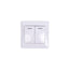 Intrerupator dublu cu led, 10A, 250V, culoare alb, dimensiuni 80x80x35 mm