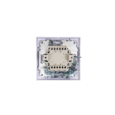 Intrerupator dublu cu led, 10A, 250V, culoare alb, dimensiuni 80x80x35 mm