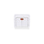 Intrerupator dublu cu led, 10A, 250V, dimensiuni 80x80x35 mm, culoare alb
