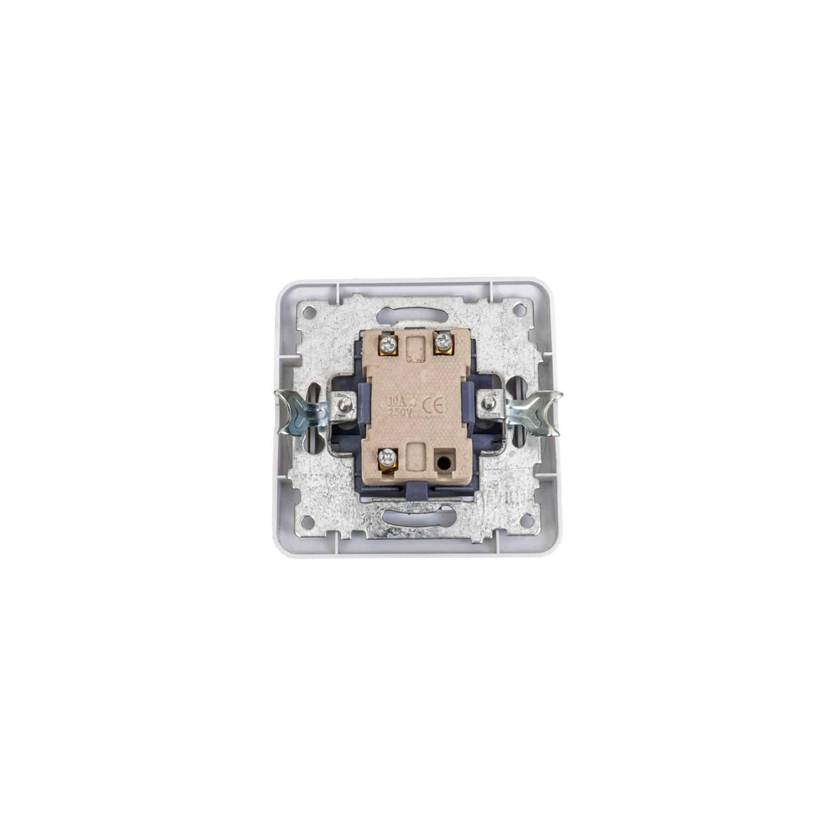 Intrerupator dublu cu led, 10A, 250V, dimensiuni 80x80x35 mm, culoare alb
