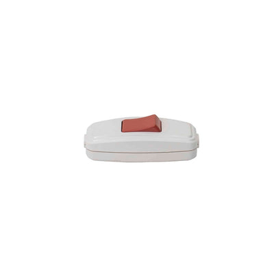 Intrerupator pe fir alb-rosu, dimensiuni 6.5 x 2.7 cm