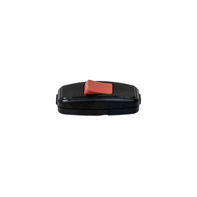 Intrerupator pe fir negru-rosu, dimensiuni compacte 6.5x2.7 cm