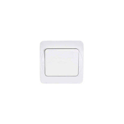 Intrerupator simplu alb, 10A, 250V, dimensiuni 80x80x35 mm