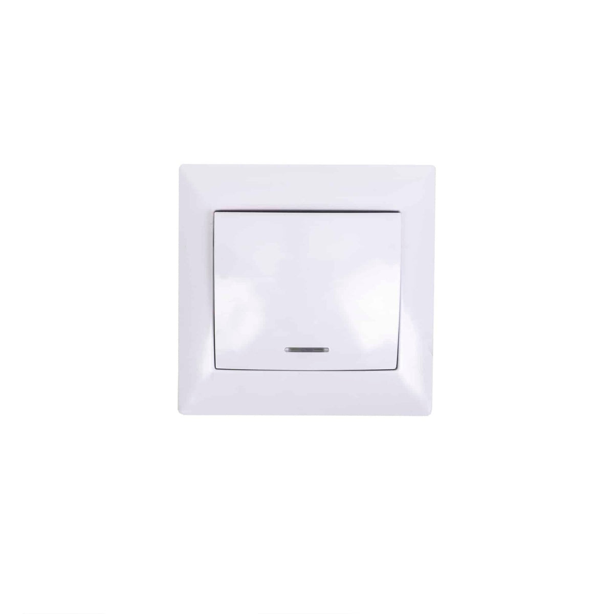 Intrerupator simplu cu led, 10A, 250V, alb, dimensiuni 80x80x35 mm