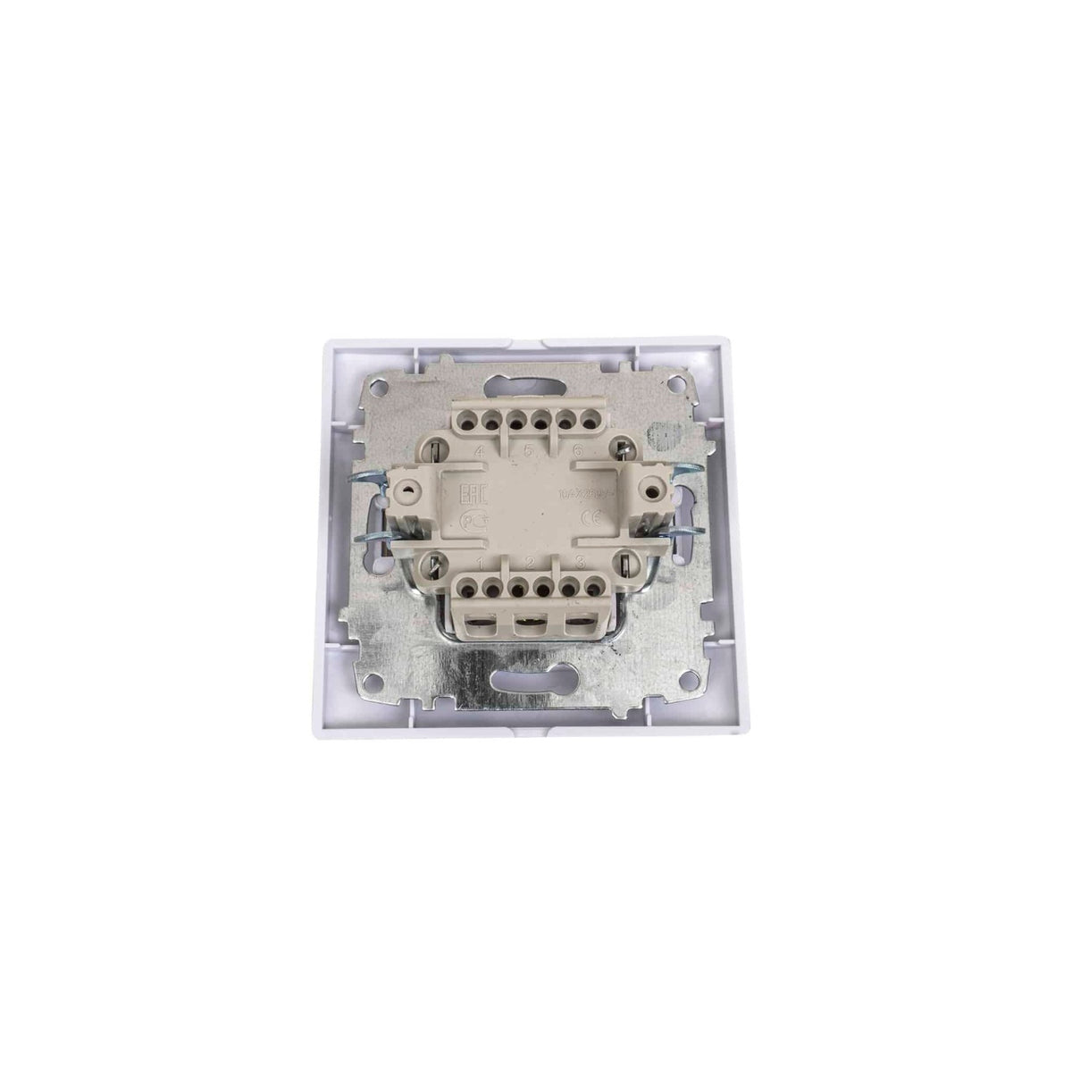 Intrerupator simplu cu led, 10A, 250V, alb, dimensiuni 80x80x35 mm