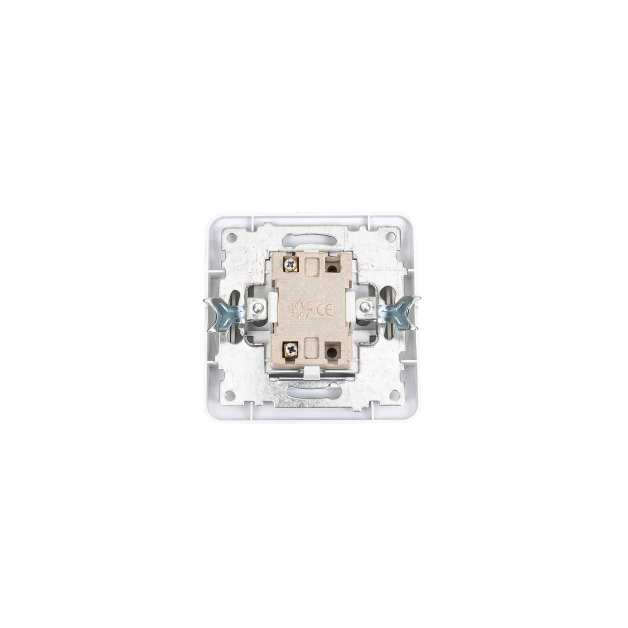 Intrerupator simplu cu led 10A 250V, dimensiuni 80x80x35 mm, culoare alb