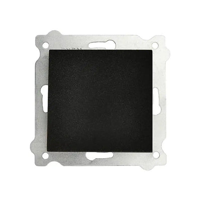 Intrerupator simplu negru, 10A, 250V, dimensiuni 7.5x7.5 cm
