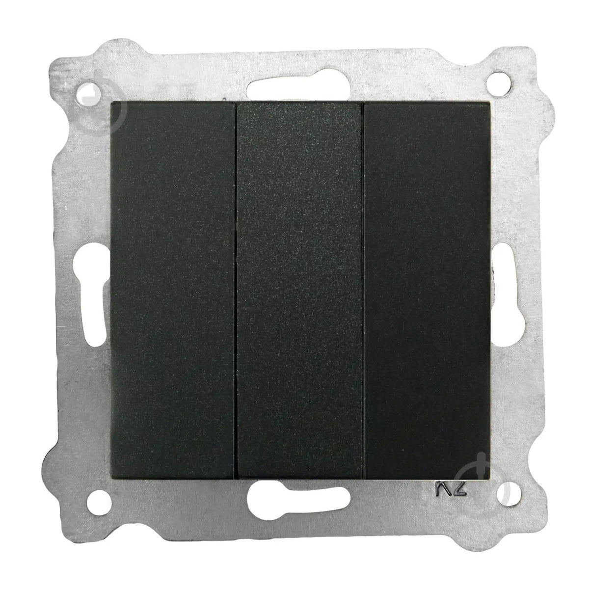Intrerupator triplu 10A, 250V, culoare neagra, dimensiuni 7.5x7.5 cm