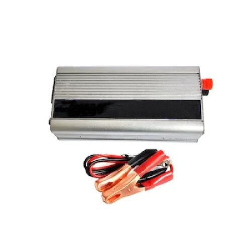 Invertor auto, 12 V, iesire 220 V AC, curent continuu, putere 500 W, gri