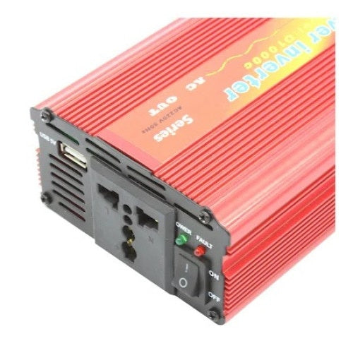 Invertor tensiune auto FOXMAG24 12V-220V, 1000 W, putere continua 665 W, rosu