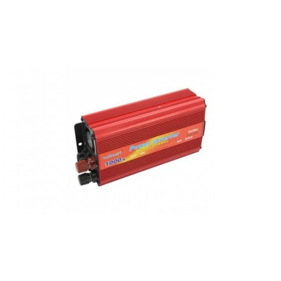 Invertor tensiune auto FOXMAG24 12V-220V, 1000 W, putere continua 665 W, rosu