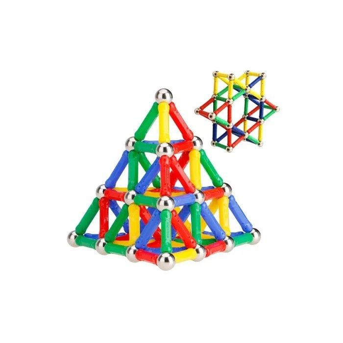 Joc creativ pentru copii, cu 168 de piese magnetice, din metal si plastic, multicolor