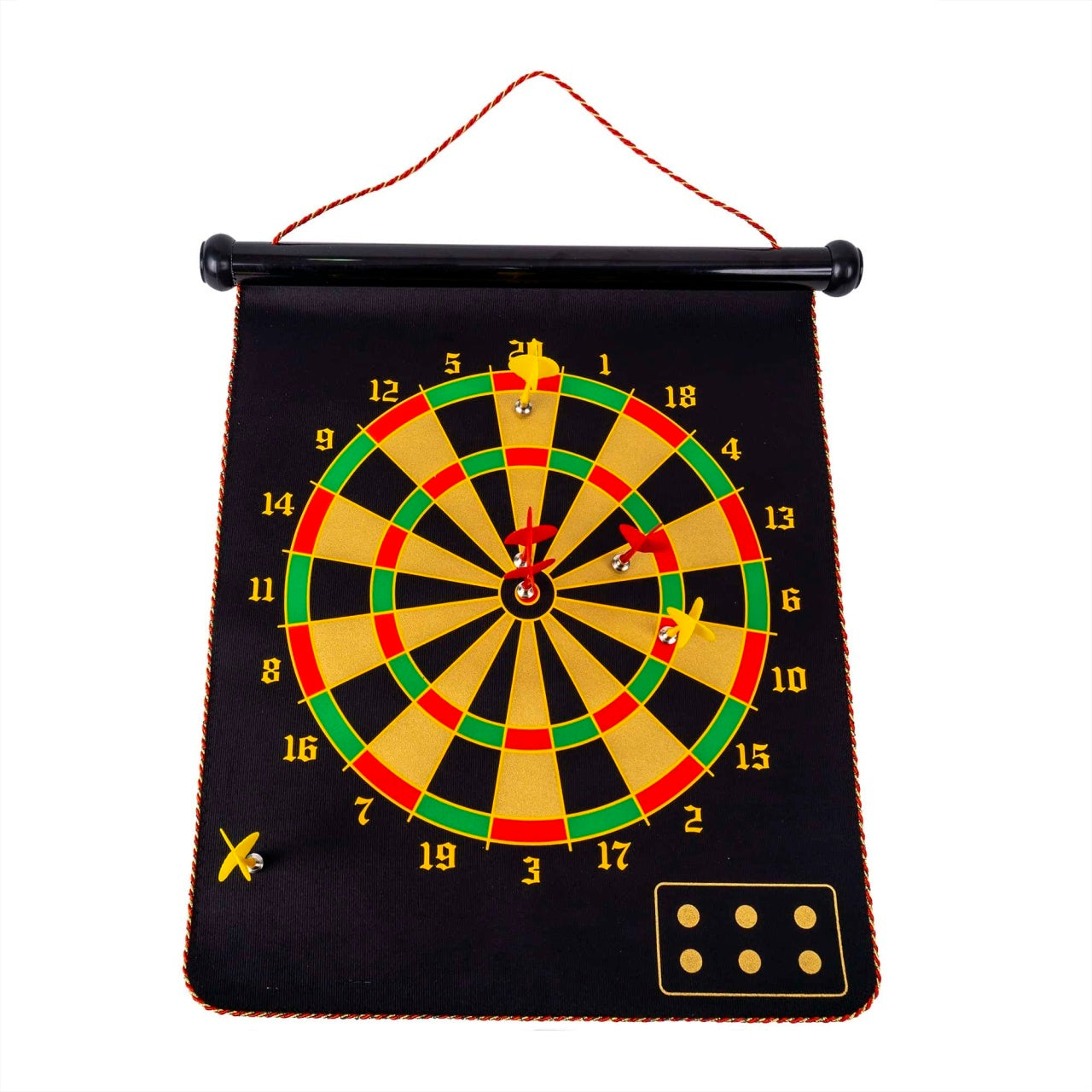 Joc darts magnetic SAFETY cu 6 sageti, tabla 46x38 cm, joc dublu