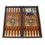 Joc de table din lemn lacuit 48x48 cm cu 30 piese si 2 zaruri