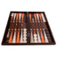 Joc de table din lemn lacuit 50x50 cm, abanoz, cu 30 piese si 2 zaruri