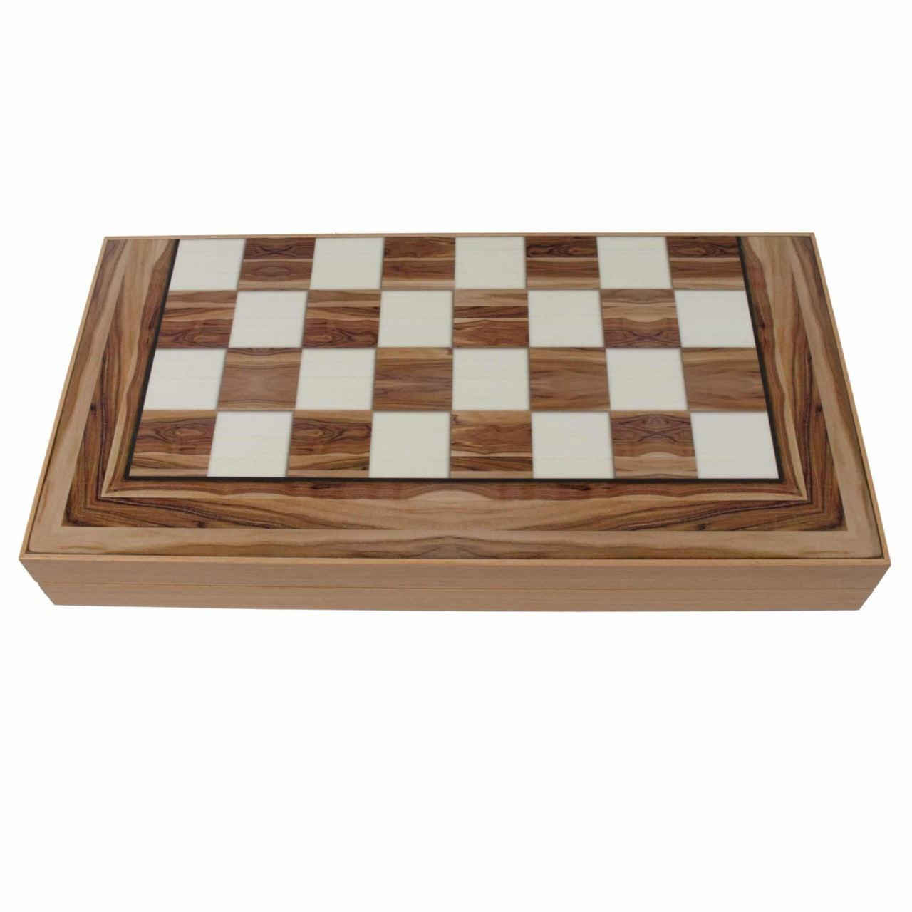 Joc de table din lemn lacuit 50x50 cm, americano, cu 2 zaruri si 30 piese