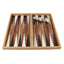 Joc de table din lemn lacuit 50x50 cm, americano, cu 2 zaruri si 30 piese