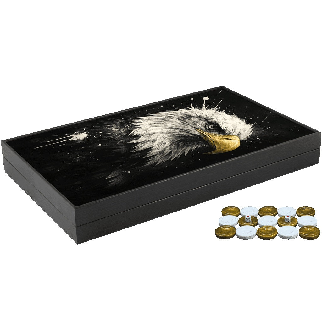 Joc de table din lemn lacuit, 58x48 cm, cutie pentru 2 jucatori