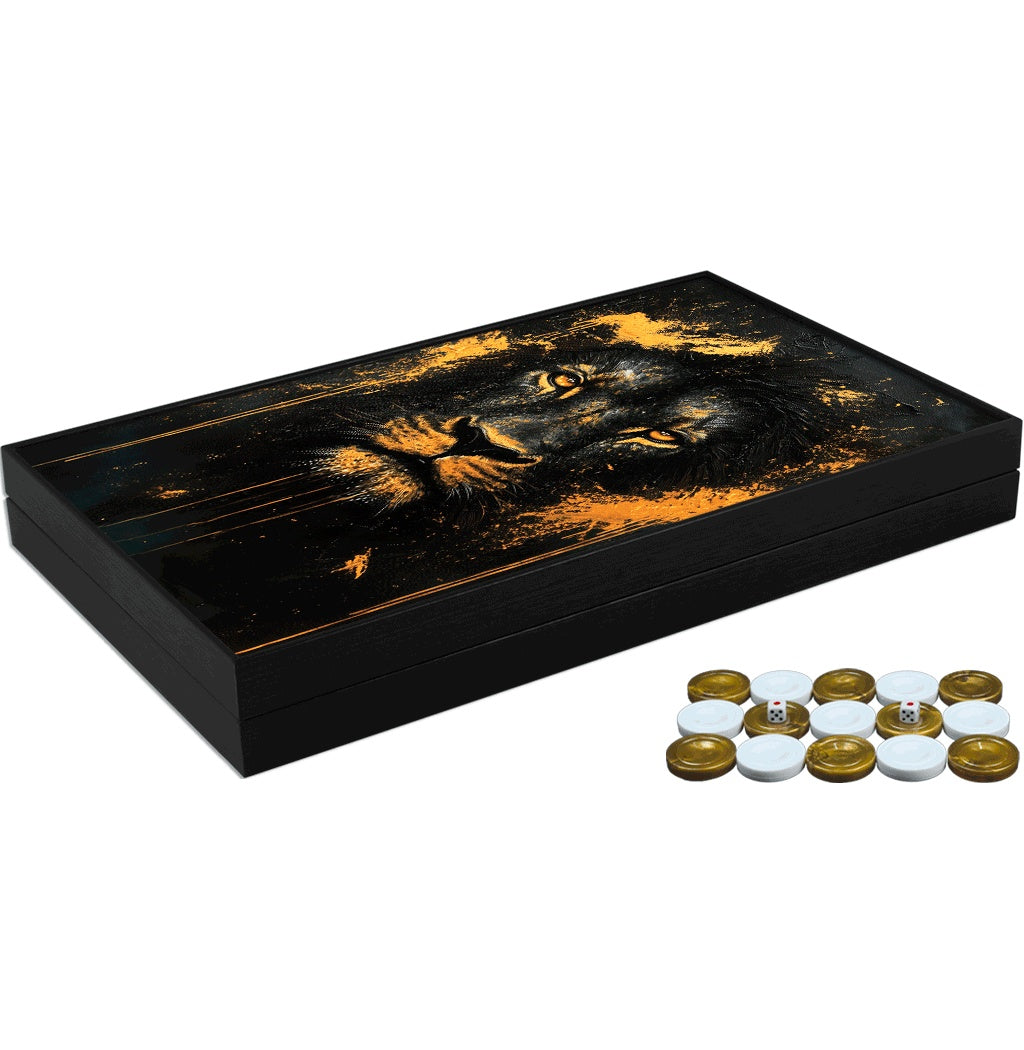Joc de table din lemn lacuit, 58x48 cm, cutie table pentru 2 jucatori