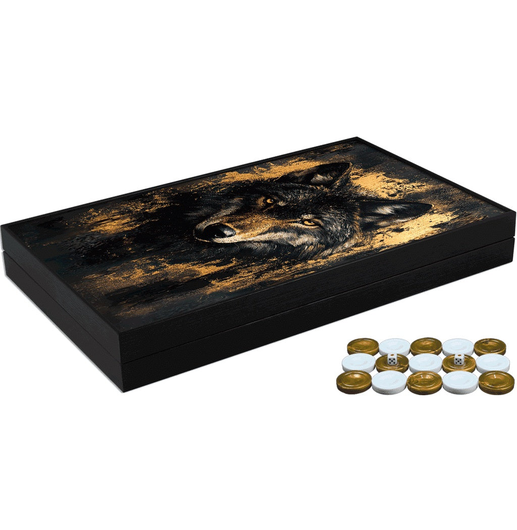 Joc de table din lemn lacuit, 58x48 cm, pentru 2 jucatori