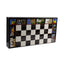 Joc de table din lemn lacuit cu peisaje 50x50 cm, 30 piese si 2 zaruri