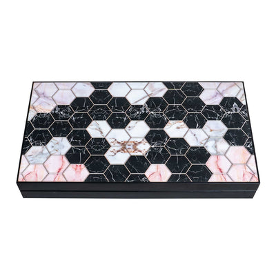 Joc de table din lemn lacuit, cutie 49x58 cm, pentru 2 jucatori