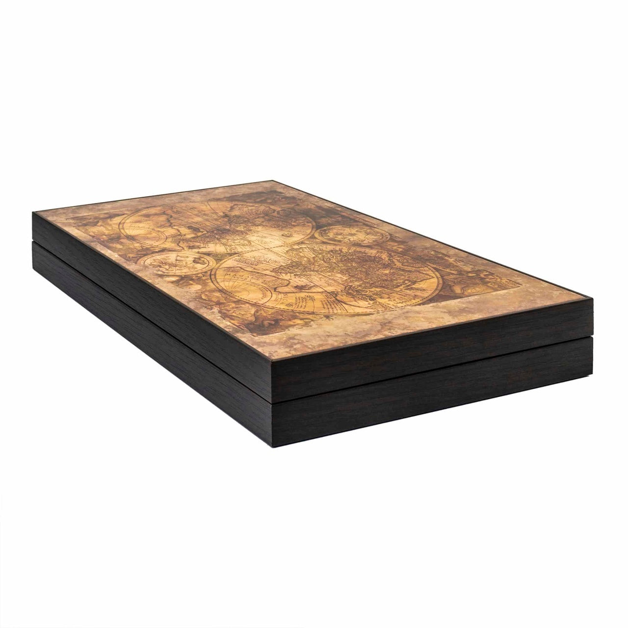 Joc de table din lemn lacuit, model glob lucios, 48x58 cm