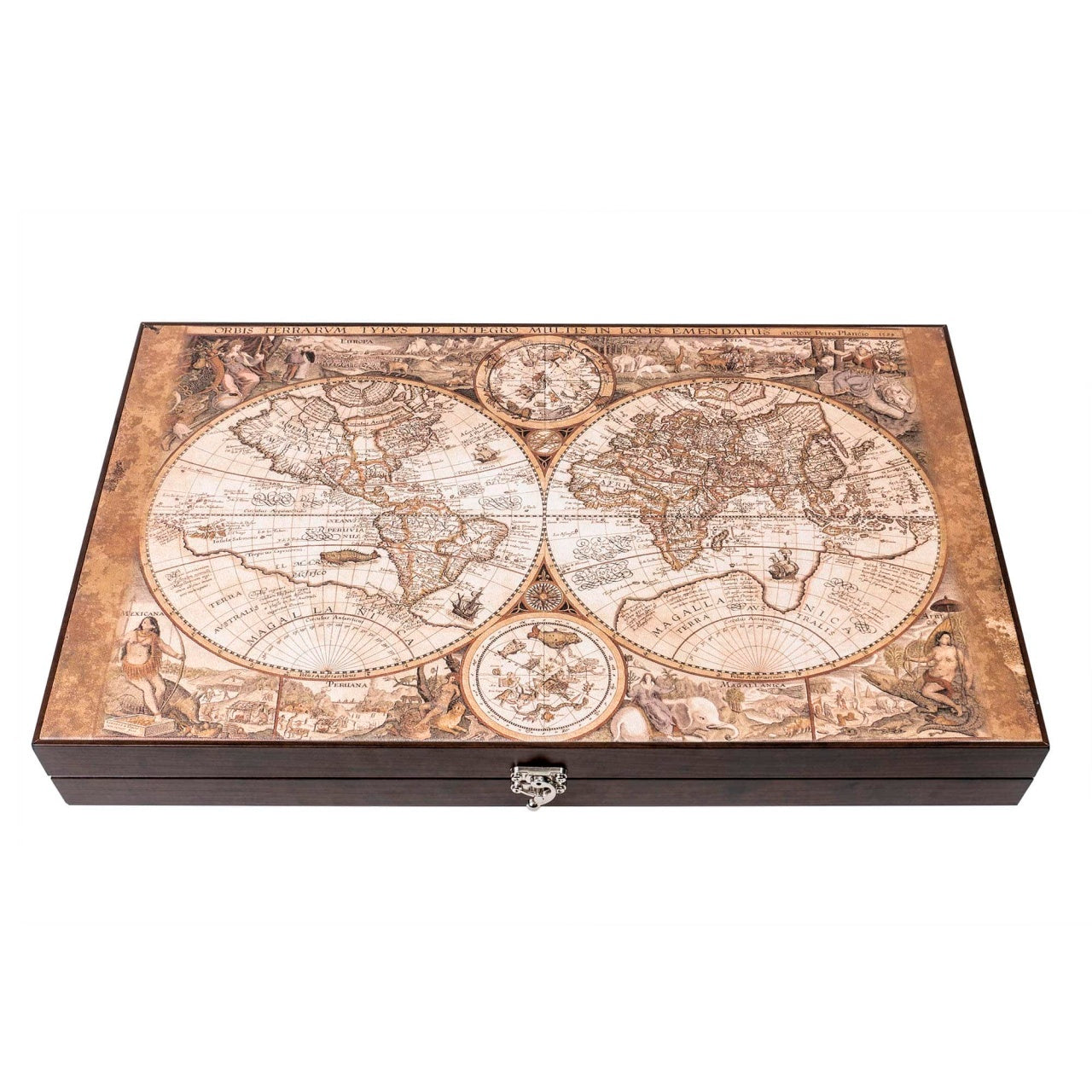 Joc de table din piele ecologica 48x58cm, maro, lucios si rezistent