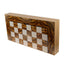 Joc de table lemn lacuit 50x50 cm, culoare olive, cu 30 piese si zaruri