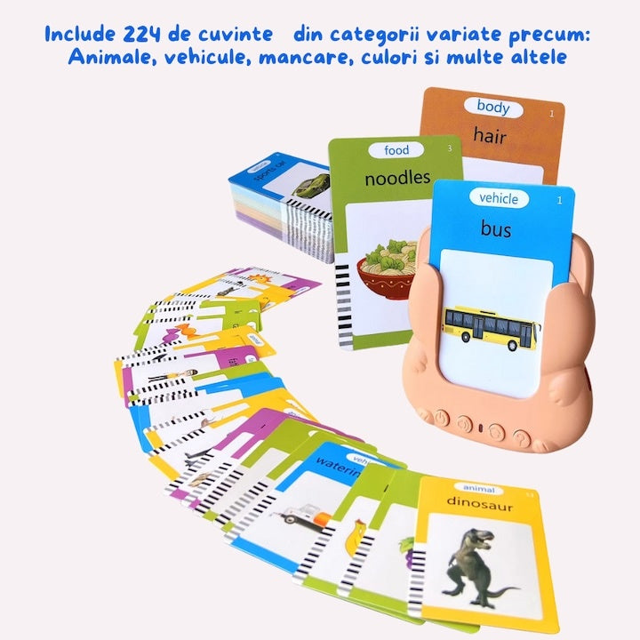 Joc educativ, interactiv, masina de invatare cu cititor de carduri, 224 Cuvinte