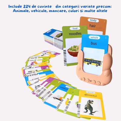 Joc educativ, interactiv, masina de invatare cu cititor de carduri, 224 Cuvinte