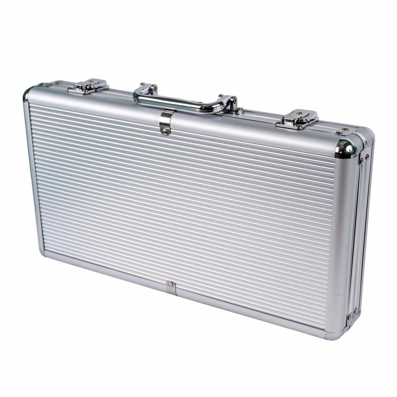 Joc poker cu 300 jetoane si servieta aluminiu, set complet cu carti si zaruri