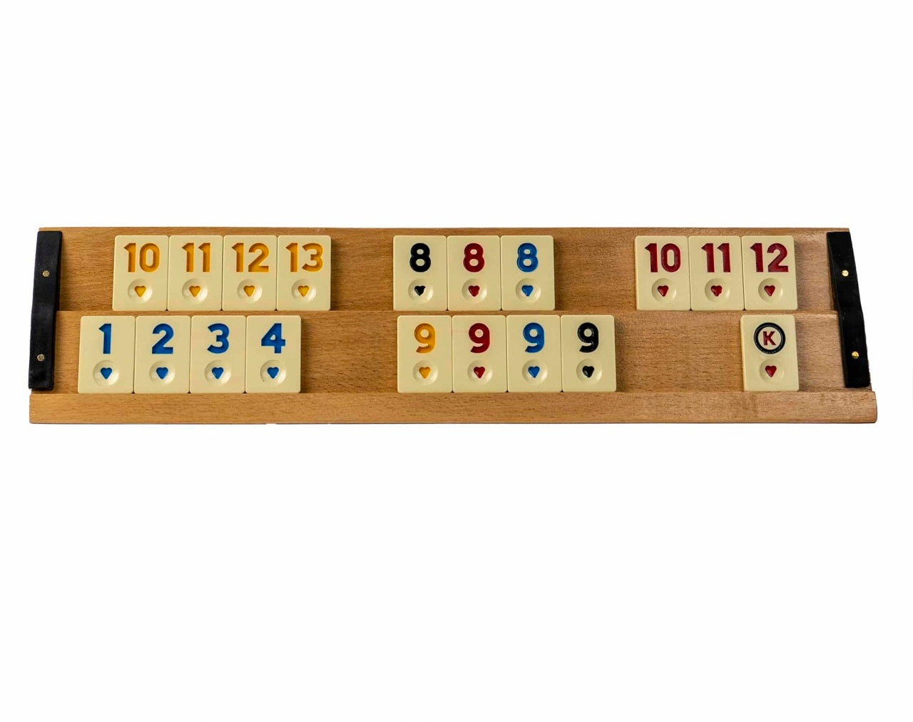 Joc remi din lemn masiv lacuit cu 106 piese si 4 table de joc