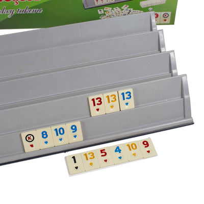 Joc remi rummy din plastic cu piese, pentru 4 jucatori, ideal familie si excursii