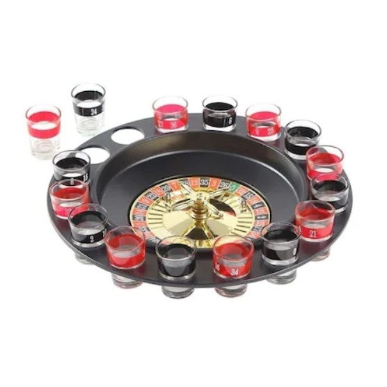 Joc Ruleta cu Shot-uri FOXMAG24, cu 16 pahare sticla rosu si negru