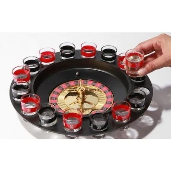 Joc Ruleta cu Shot-uri FOXMAG24, cu 16 pahare sticla rosu si negru