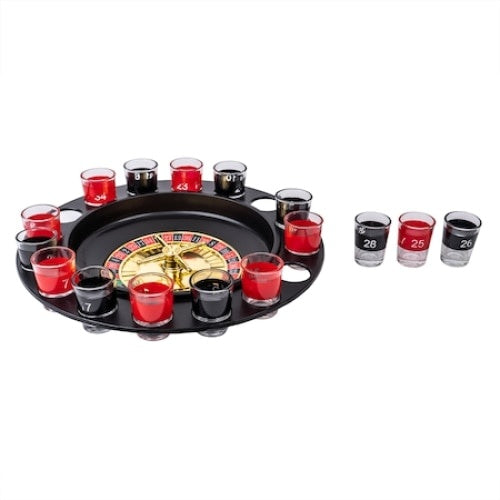Joc Ruleta FOXMAG24 cu 16 pahare de shot, rosu