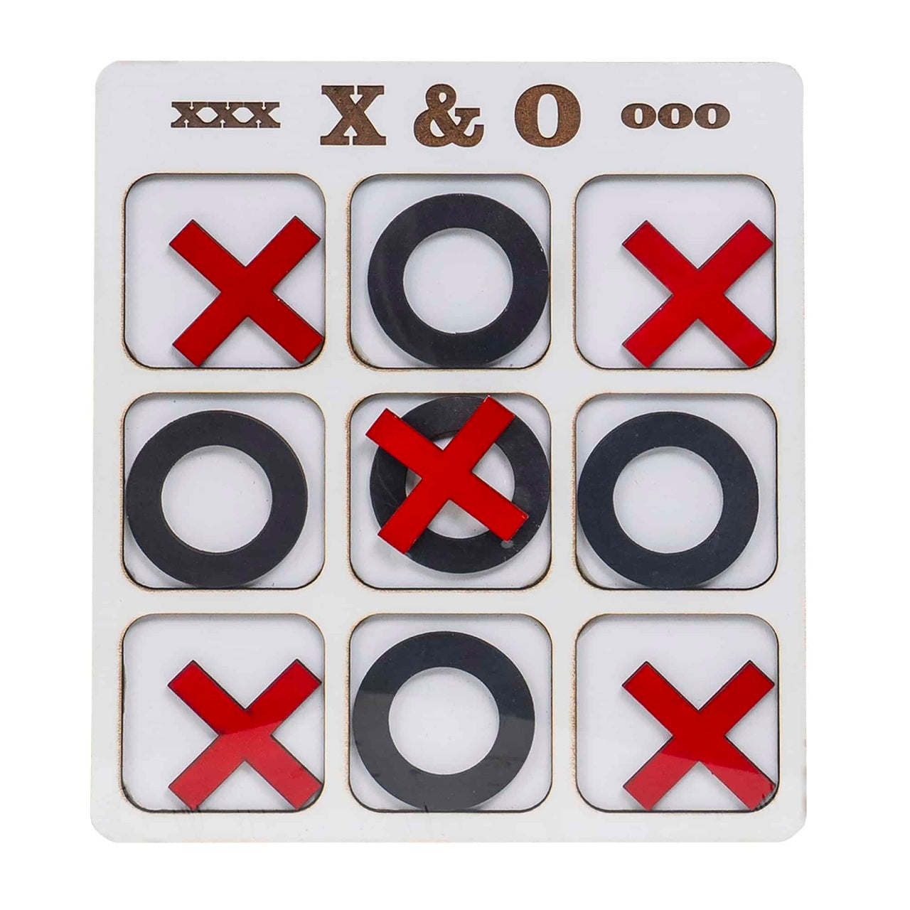 Joc X si 0 din lemn, 18.5x16.5cm, pentru copii si adulti