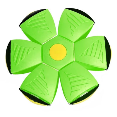 Jucarie 2 in 1, minge si disc, convertibila, 2 moduri de joaca, dimensiune 23 cm, verde