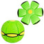 Jucarie 2 in 1, minge si disc, convertibila, 2 moduri de joaca, dimensiune 23 cm, verde