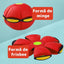Jucarie 2 in 1, minge si disc, convertibila, 2 moduri de joaca, dimensiune 23 cm, rosu