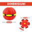 Jucarie 2 in 1, minge si disc, convertibila, 2 moduri de joaca, dimensiune 23 cm, rosu