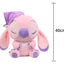 Jucarie din plus, mascota Stitch roz cu caciula, Personaj din Lilo&Stitch, 40 cm